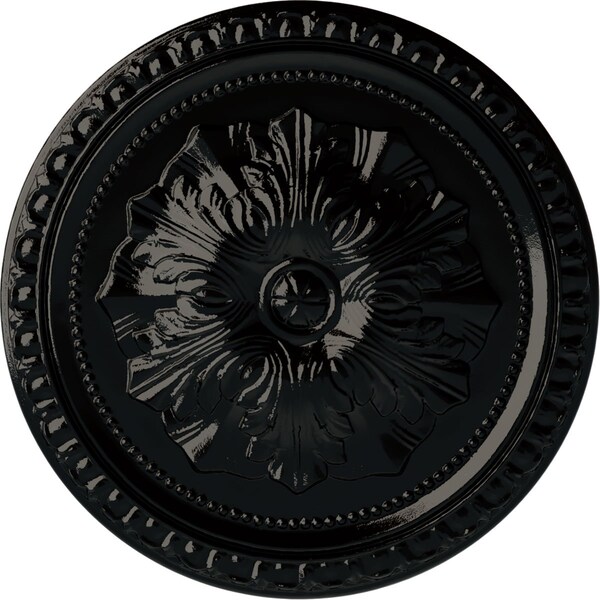 Ekena Millwork Richmond Ceiling Medallion (Fits Canopies up to 2 5/8"), Hand-Painted Black Pearl, 18"OD x 1 3/8"P CM18RIBPS - main